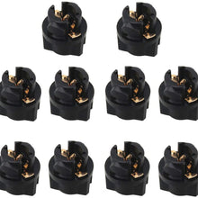 WLJH 10pcs T5 Twist Lock Socket 74 73 37 2721 Wedge Base 3/8" 9 mm Socket Dashboard Instrument Panel Cluster Plug Lamp Dash Light Bulbs Socket 12V