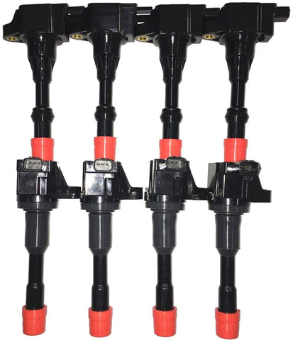 HZTWFC 8 Pack Rear and Front Ignition Coil Compatible for Honda Civic 7 8 VII VIII JAZZ FIT 2 3 II III 1.2 1.3 1.4 30520-PWA-003 30521-PWA-003