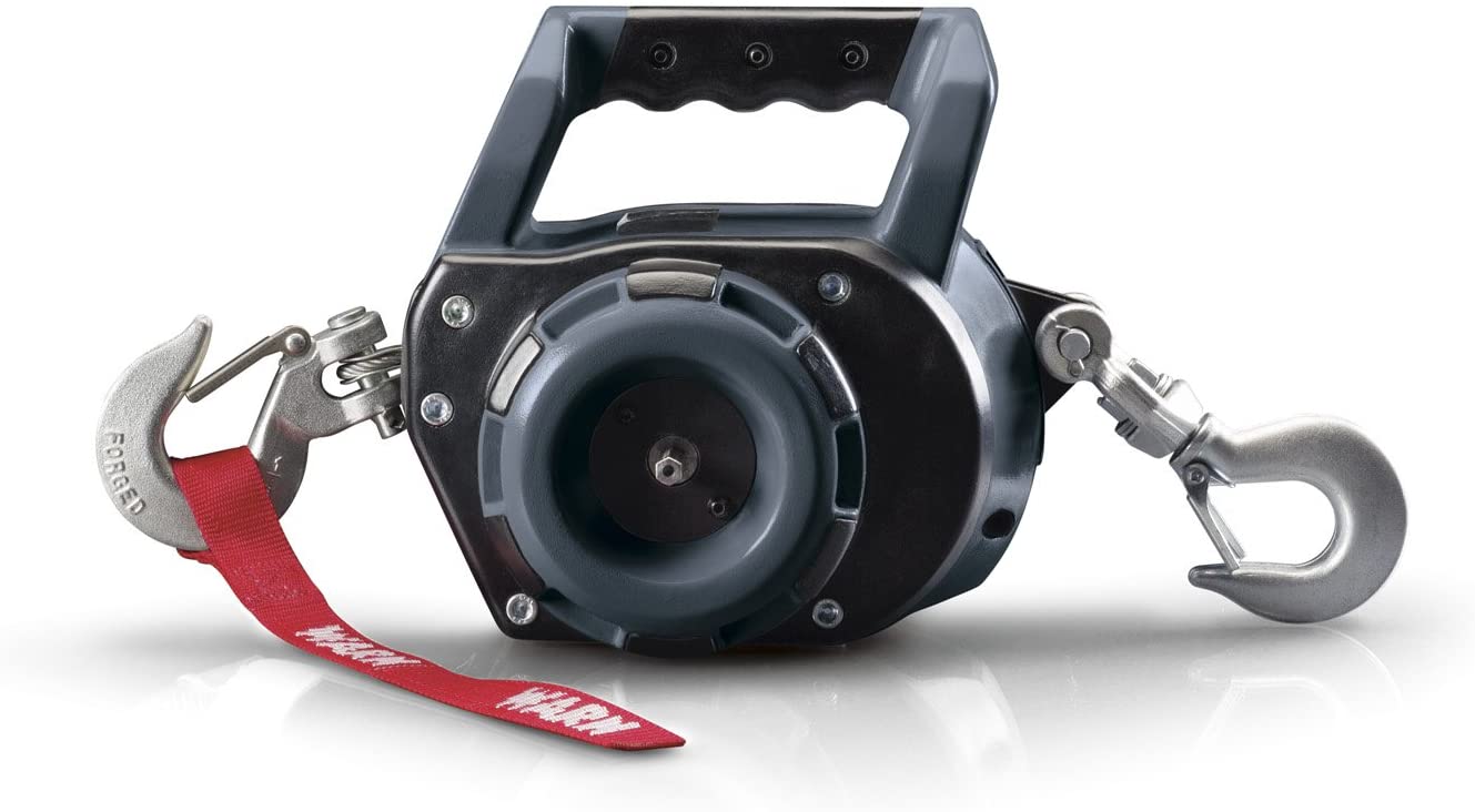WARN 101570 Handheld Portable Drill Winch with 40 Foot Steel Wire Rope: 750 lb Pulling Capacity