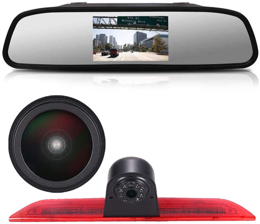 HD IP68 1280pixels Third Roof Top Mount Brake Lamp Reverse Rear View Backup Camera Angle and distance Adjustable IR Night Vision for F o r d Transit Tourneo custom Jumbo Kasten V363 F150 F350 V636 MK8