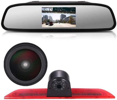 HD IP68 1280pixels Third Roof Top Mount Brake Lamp Reverse Rear View Backup Camera Angle and distance Adjustable IR Night Vision for F o r d Transit Tourneo custom Jumbo Kasten V363 F150 F350 V636 MK8