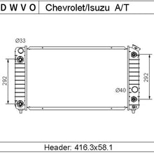 Complete Radiator Compatible with GMC Chevy Blazer S10 Jimmy Sonoma Hombre Bravada 4.3L V6 DWRD1012