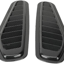 Enrilior Universal Hood Scoops for Cars,2pcs Carbon Fiber Style Car Air Flow Intake Decorative