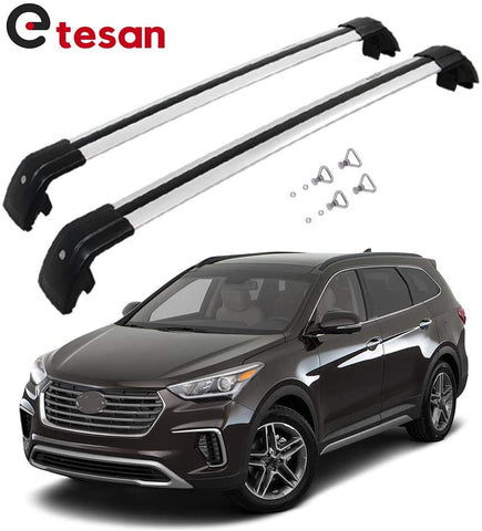 2 Pieces Cross Bars Fit for Hyundai Grand Santa Fe 2013 2014 2015 2016 2017 2018 Silver Cargo Baggage Luggage Roof Rack Crossbars