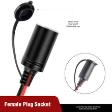 Nilight 10026W Cord Plug Socket Clamp 4.9FT / 1.5m 16 AWG Clip-On and Female Cigarette Lighter Adapter Car Battery Extension Charge Cable with 15A Fuse,2 Years Warranty