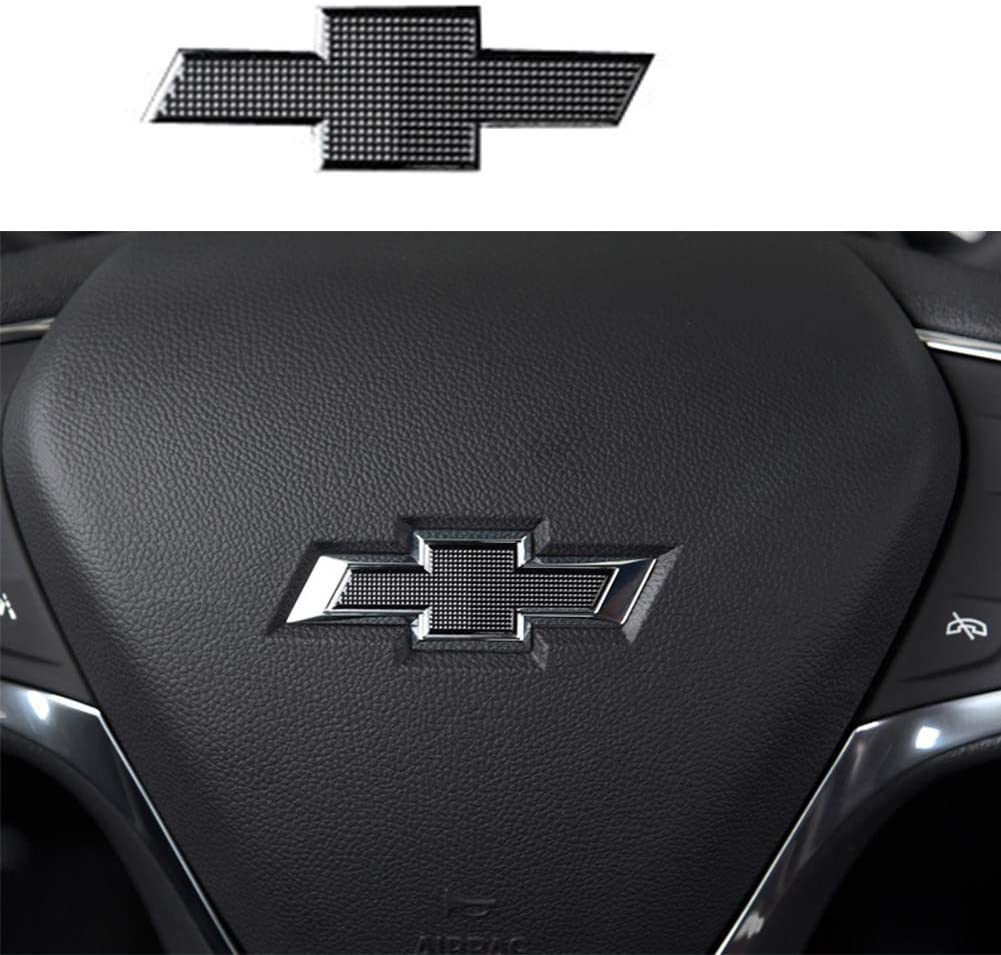 GEERUI Compatible with Front & Rear Black Bowtie Emblems,Steering Wheel Emblems for Chevrolet Equinox 2017-2020 (steering wheel)