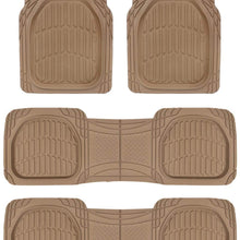 Motor Trend MT-923-920 FlexTough Contour Liners-Deep Dish Heavy Duty Rubber Floor Mats for 3 Row Car SUV Truck & Van-All Weather Protection (Black)