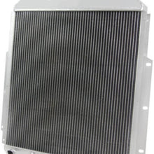 OzCoolingParts 42-52 Ford F-Series Radiator Fan Shroud Kit, 4 Row Core Aluminum Radiator + 16" Fan w/Shroud + Thermostat/Relay Wire Kit for 1942-1952 43 44 45 46 47 48 Ford F1 F2 F3 Pickup Truck V8