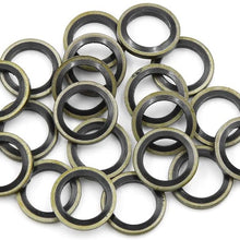 X AUTOHAUX 20pcs Engine Oil Crush Washers Drain Plug Gaskets 12mm ID. 18mm OD. Bronze Tone for Car