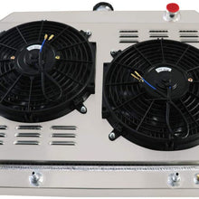 CoolingSky 4 Row Aluminum Radiator +Fan Shroud Combo & Thermostat Relay Kit for 1968-74 Charger/Coronet/Barracuda/GTX, More Plymouth Dodge Cars