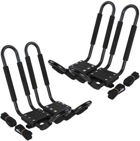7BLACKSMITH 2 Pairs Roof J-Bar Rack Kayak Carrier Boat SUV Canoe Surf Ski Snowboard