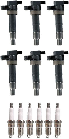 ENA Set of 6 Ignition Coils and 6 Platinum Spark Plugs Compatible with 2007-2017 Hyundai Santa Fe & 2006-2010 Hyundai Sonata UF546