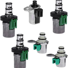 Transmission Solenoid Set 4F27E Replacement for Ford Fiesta Focus Mazda 2 3 5 6 CX-7 Shift A&B Solenoid Set Pwm Epc Solenoids (6Pcs)