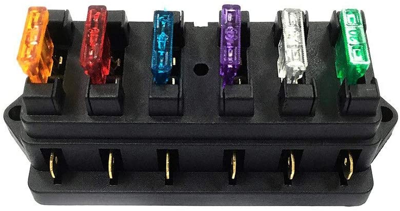 Universal 4Way/ 6Way/ 8 Way Fuse Box Holder Fuse Block with 8 Standard Fuses for Car Truck Boat Vehicle 12V/24V/32V (Color : Multi)