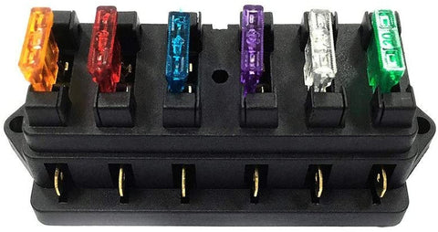 Universal 4Way/ 6Way/ 8 Way Fuse Box Holder Fuse Block with 8 Standard Fuses for Car Truck Boat Vehicle 12V/24V/32V (Color : Dark Grey)