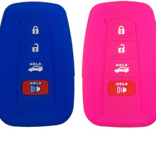 Coolbestda 2Pcs Rubber 4buttons Smart Key Fob Full Protector Remote Skin Cover Case Keyless Jacket for 2018 Toyota Camry C-HR Prius HYQ14FBC Black