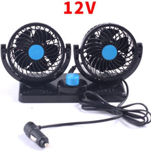 TUTU-C 12V 24V Mini Electric Car Fan Low Noise Summer Car Air Conditioner 360 Degree Rotating 2 Gears Adjustable Car Fan Air Cooling Fan (12V)