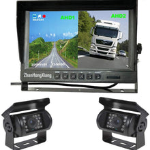 Vehicle Backup Camera System,2 x Night Vision 18LED IR Car Rear View Mirror Camera 1920 x 1080P + 9" IPS Car DVR Monitor with 10m20m Cable For RV Truck Trailer Bus Camper