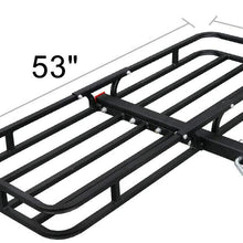 ZENY Hitch Mount Cargo Carrier Universal 53" Compact Luggage Rack Steel Cargo Basket 2’’ Receiver Cargo Rack 500 LBS Capacity