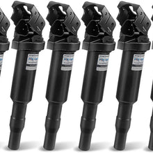 POCYBER Ignition Coil Pack Set of 6 for BMW Compatible with BMW 325i 325Ci 328i 330Ci 335i 525i 528i 530i 535i 545i X3 X5 M5 M6 Z4 Mini Cooper & more, Replaces OE# 0221504470 (A: Set of 6 Pcs)