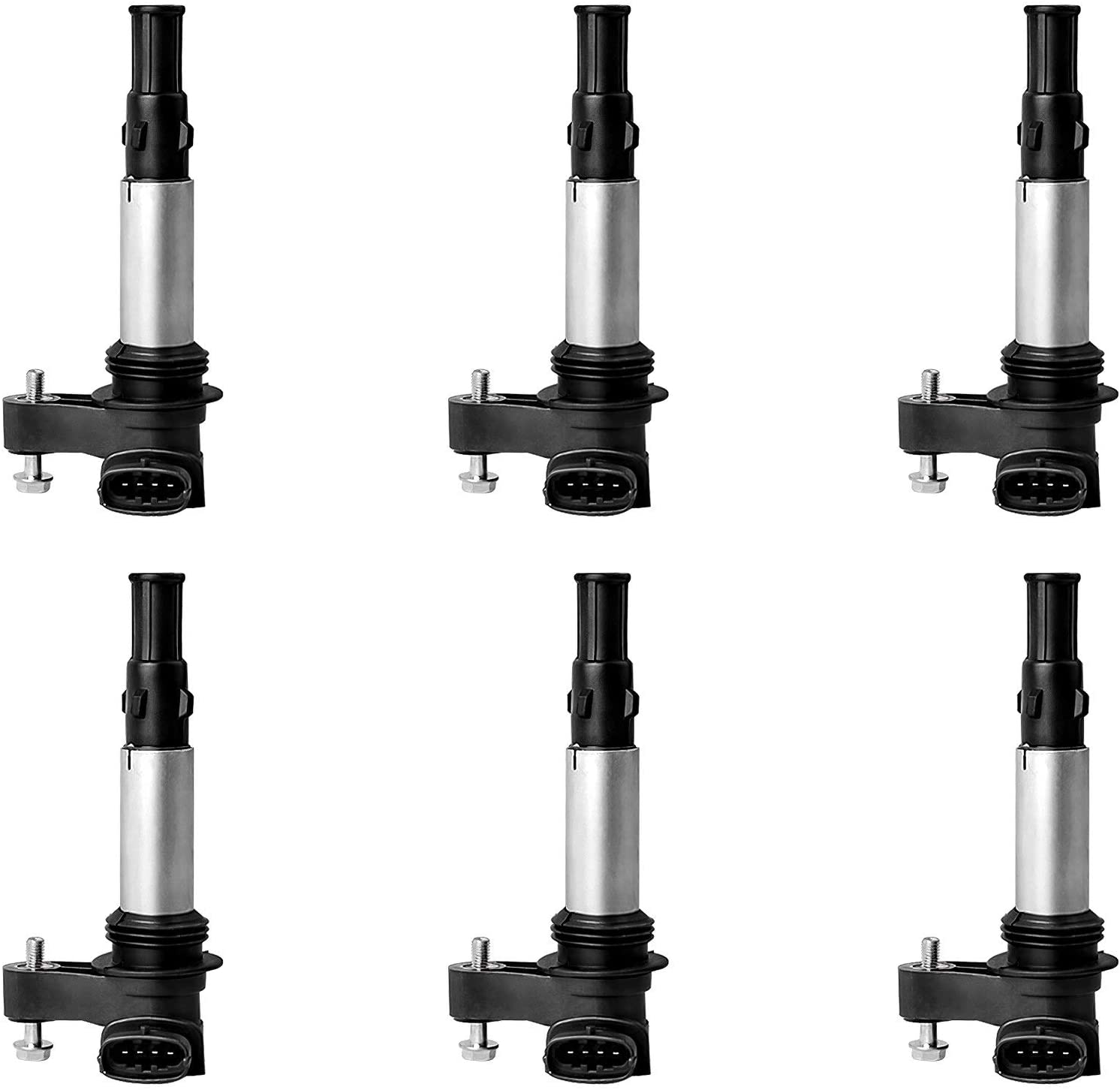 Ignition Coil 6-Packs Compatible with Buick Allure Enclave LaCrosse Rendezv, Cadillac CTS STS SRX, Saab Saturn V6 2.8L 3.6L