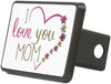 Truly Teague Rectangular Hitch Cover I Love You Mom Burlap and Pink Heart