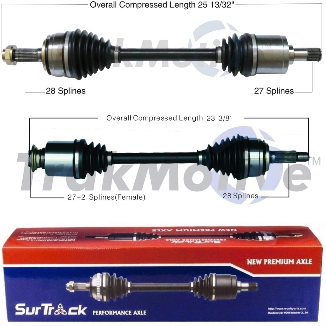 SurTrack Pair Set of 2 Front CV Axle Shafts For Honda Civic Si 2.0l 4L 2006-2011