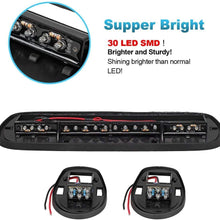 Partsam 3PCS 30LED Cab Marker Roof Running Lights Assembly Compatible with Chevrolet Silverado/GMC Sierra 1500 1500HD 2500 2500HD 3500 2002-2007 Trucks Lights + Wiring Pack