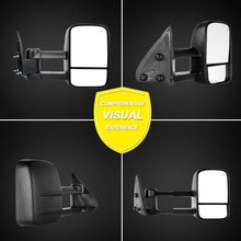 OCPTY Pair Set Power Adjusted Heated View Towing Mirrors for 1999 2000 2001 2002 for Chevy for GMC Silverado Sierra for Chevy for GMC Suburban Tahoe Yukon XL Yukon Black Tow Mirror