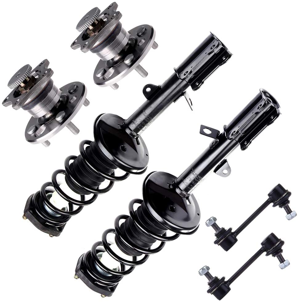 TUPARTS Rear Shocks Struts Complete Replacement Set Stabilizer Bar Link Kit,Wheel Hug fit for 98 99 00 01 02 Chevrolet Prizm 93 94 95 96 97 Geo Prizm suspension 171953 171954 512019 K954 set of 6