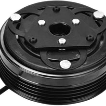Qiilu CL-FOR0810 A/C Compressor Clutch Air Condition AC Compressor Clutch Assembly Kit Fit for 2008 2009 2010 Subaru Impreza Forester 08-10 with Bearing/Pulley/Electromagnetic Coil/Front Plate