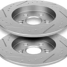 ROADFAR Slotted Rear Brake Rotors fit for 11-17 Lexus CT0h,09-10 Pontiac Vibe,Toyota Corolla/Matrix/Prius/Prius Plug-In/Prius Prime
