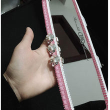 Siyibb Bling Car Rearview Mirror Diamond Decoration - Pink