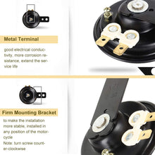 105 db Motorcycle Horns- 12V 1.5A Waterproof Round Horn Speakers Loud Scooter Horn, Black Scooter Moped Dirt Bike ATV Motorcycle Loud Horn Speaker