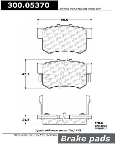 Centric Parts, Inc. 300.05370 Organic Brake Pads