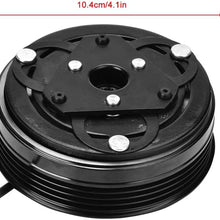 A/C Compressor Clutch, CL-FOR0810 Air Condition AC Compressor Clutch Assembly Kit with Bearing & Pulley & Electromagnetic Coil & Front Plate for Subaru Impreza Forester 08-10