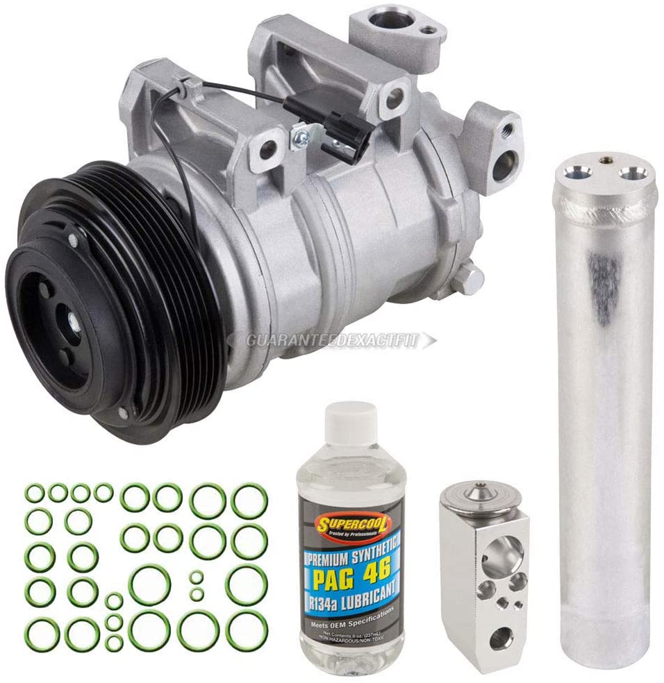 AC Compressor & A/C Kit For Nissan Altima 2.5L 4-Cyl 2002 2003 2004 2005 2006 - Includes Drier, Expansion Valve, O-Rings - BuyAutoParts 60-81130RK New
