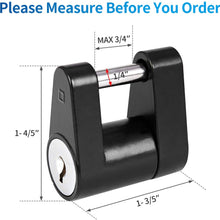 METOWARE Trailer Hitch Coupler Lock, Black, 1/4” Diameter, 3/4” Span, Heavy-Duty Steel, Coupler Lock for Security Full Protection Towing Power Hauling (1 Pack)