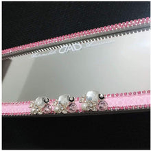 Siyibb Bling Car Rearview Mirror Diamond Decoration - Pink