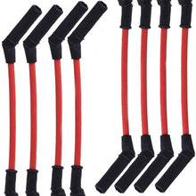 10.5 mm High Heat Spark Plug Ignition Wire Wires Set, Fit for LSx LS1 LS2 LS3 LS6 LS7,Fit for Chevrolet Cadillac Pontiac GMC Savana Sierra Avalanche Camaro Express Silverado Trailblazer 1500 2500 3500