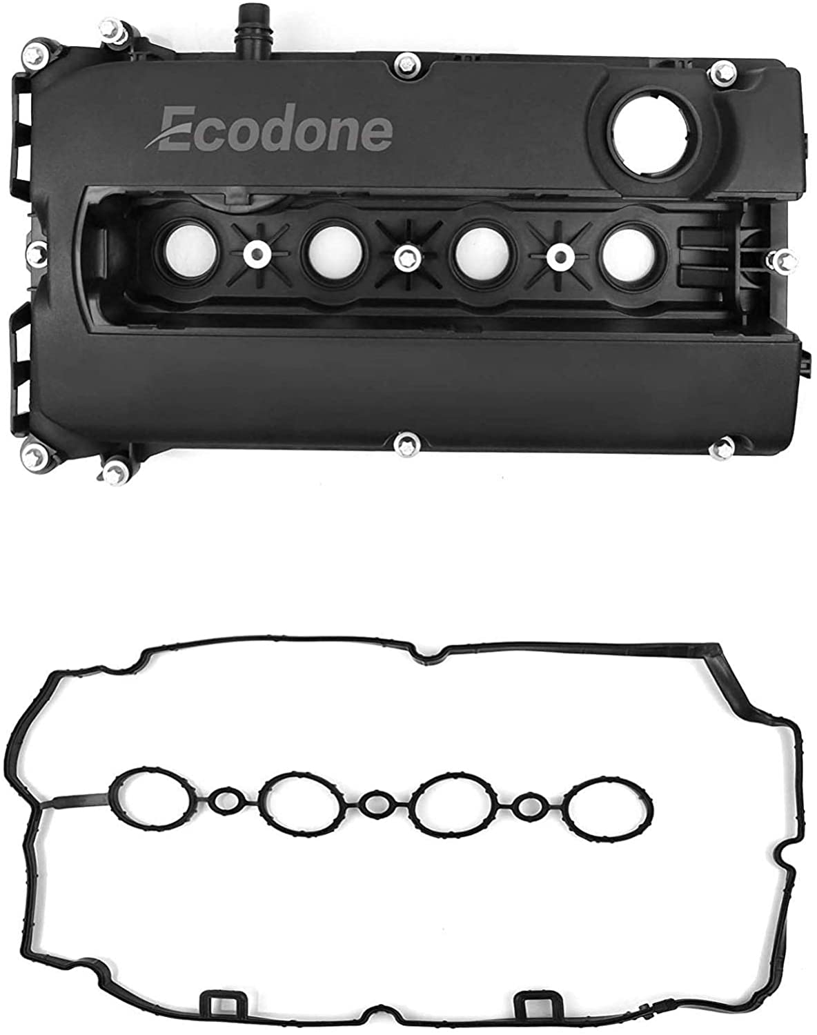 Engine Valve Cover Camshaft Rocker Cover,Bolts & Gasket Compatible With 2009-2015 Chevrolet Cruze Aveo 1.6L 1.8L by Ecodone,Part No.55564395 55558673