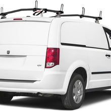 Vantech Universal Steel M3000 Ladder roof Van Rack w/ 60" Angled Bars Black