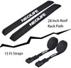 wonitago Soft Roof Rack Pads with Two 15 Ft Tie Down Straps for Surfboard, SUP Paddleboard, Snowboard, 28/34inch (Pair)