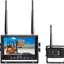 Haloview MC7101 Digital Wireless Backup Camera System Kit 7'' LCD Reversing Monitor and IP69K Waterproof Rear View Camera Built in DVR for Truck/Trailer/Bus/RV/Pickups/Camper/Van/Farm Machine Car