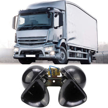 Acouto Car Horn, Car Styling Accessory 24V Car Horn Universal Black Electric Snail Horn for Car Truck Boat