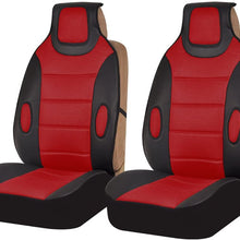 TLH Leatherette Cushion Pads with 3D Air Mesh Front, Airbag Compatible, Red Color-Universal Fit for Cars, Auto, Trucks, SUV