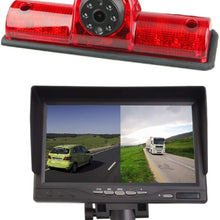 3RD Brake Light Rear View Backup Parking Reversing Camera with 7.0 Inch LCD Monitor Kits for Transporter NV 1500 2500 3500 NV Cargo Van(2012-2019)
