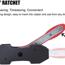 JIFETOR Brake Caliper Press Tool, 360 Degree Swing Ratchet Expander Wrench Car Wheel Piston Spreader with Extra 2PCS Large Plates for Single Twin Quad Sextuplet Piston Disc Brake Caliper
