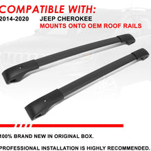 OE Style Matte Black Roof Rack Rail Cross Bars w/ABS Mounting Brackets Replacement For Jeep Cherokee 14-20