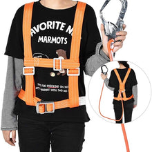Jadeshay Climbing Harness Outdoor Adjustable Safe Belts for Mountaineering Tree Climbing Outdoor Training Caving Rock Climbing Rappelling Equip Aerial Work Large Buckle 1.6m